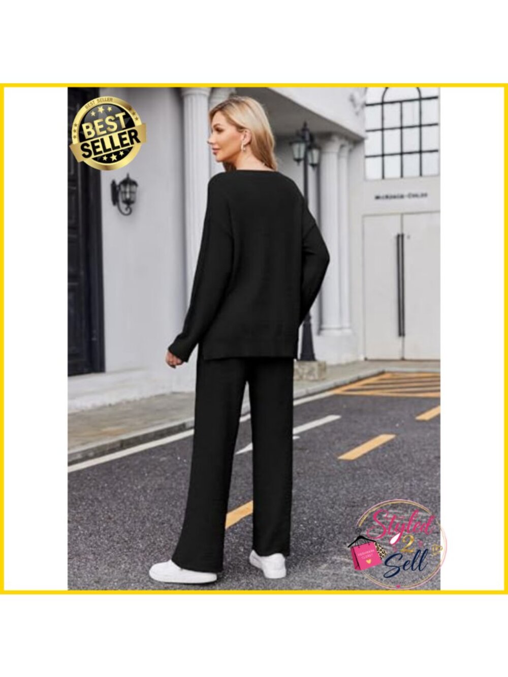 Fuzzy Fleece 2 Piece Pajama Set Long Sleeve V Neck Wide Leg Pants Lounge - Picture 4 of 5